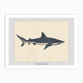 Carpet Shark Silhouette 5 Poster Art Print