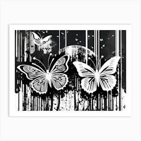 Black And White Butterflies 28 Art Print