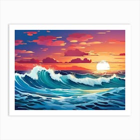 Sunset Over The Ocean 14 Art Print