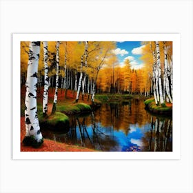 Autumn Birch Trees 5 Art Print