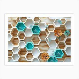 Hexagon Wall Art Art Print