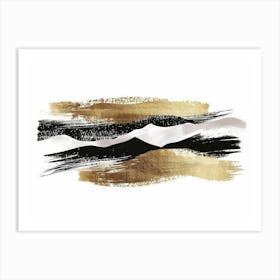 Gold And Black Mountains 10 Art Print