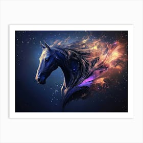 Horse Abstract Magical Animal Background with Mare Stallion 1 Art Print