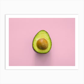 Avocado On Pink Background Art Print