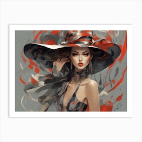 Woman In A Hat 2 Art Print