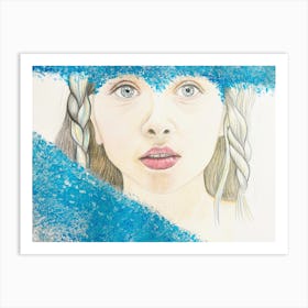 Girl In Blue Art Print