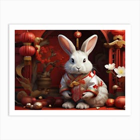 Chinese New Year Rabbit Art Print