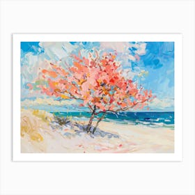 Blossom Tree On The Beach Art Print