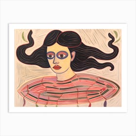 A Woman With Long Hair 13 Art Print