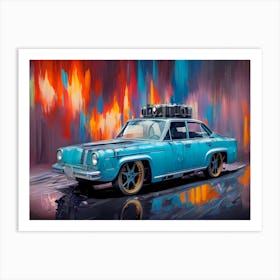 Blue Car Painting Art Print