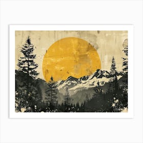 Landscape Retro Illustration 3 Art Print