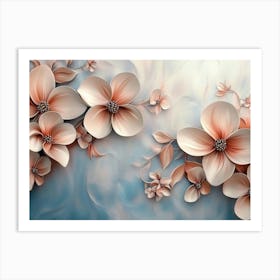 3d Design with Floral 2 Art Print