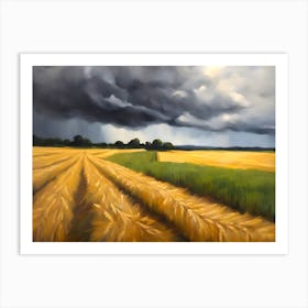 Stormy Wheat Field Abstract 3 Art Print