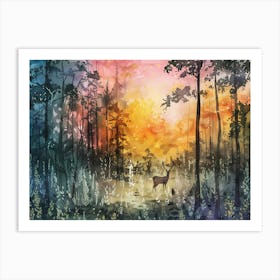 Deer In The Forest Art Print