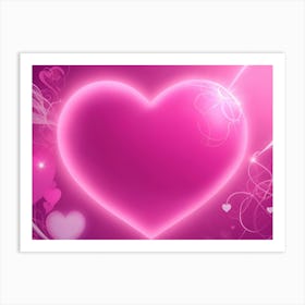 A Glowing Pink Heart Vibrant Horizontal Composition 36 Art Print