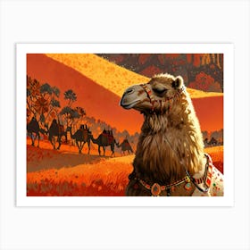 Camel In The Desert 17 Art Print