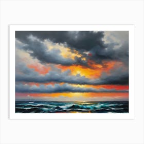 Sunset Through The Clouds Art Print