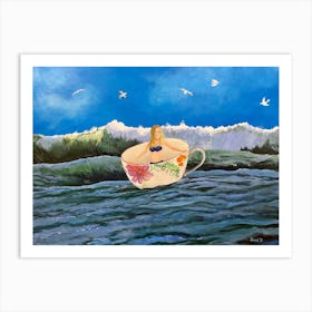 Maiden Voyage Young Girl Floating In Teacup Art Print