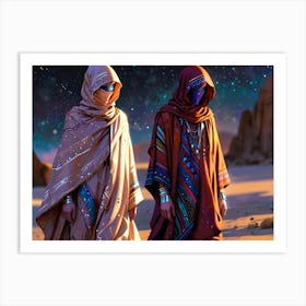 Two Women In The Desert Art Print