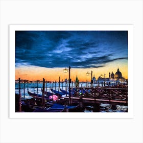 Twilight Over San Marco Waterfront Venice Art Print