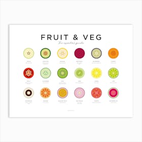 Fruit And Veg Guide Landscape Minimal Art Print