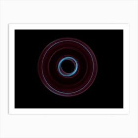 Glowing Abstract Curved Blue And Red Lines 10 Art Print