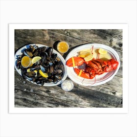 Lobster And Mussels in Menemsha (Martha’s Vineyard Series) Art Print