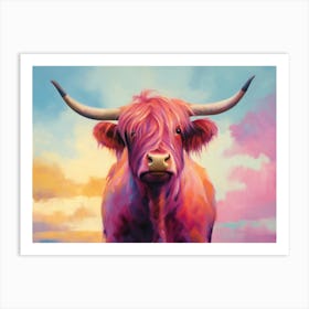 Western Pink Highlnd Cow Art Print