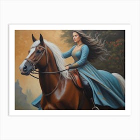 Woman Riding A Horse 4 Art Print