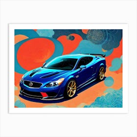 Blue Sports Car Art Print