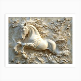 Horse With Flowers Art Print