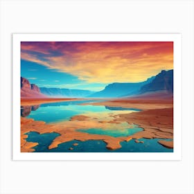 Sunset In The Desert 3 Art Print