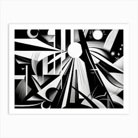 Perception Abstract Black And White 6 Art Print