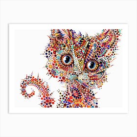 Polka Dot Cat Art Print