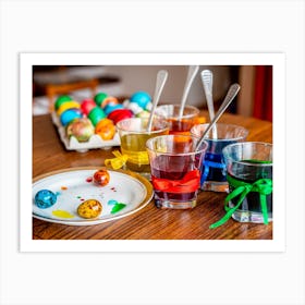 Easter Eggs On The Table Art Print