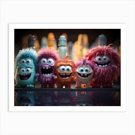 Fuzzy Monsters Art Print