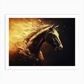 Horse Abstract Magical Animal Background With Mare Stallion 1 Poster