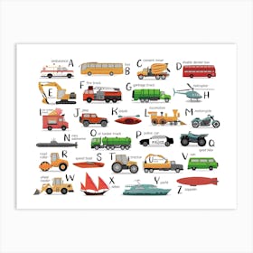 Transportation Alphabet Art Print