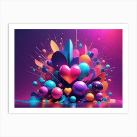 Colorful Heart Creative 16 Art Print