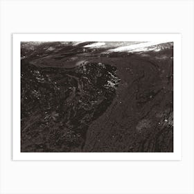 Black and White Swirling Waterscape in Enfield Town Park, London Art Print