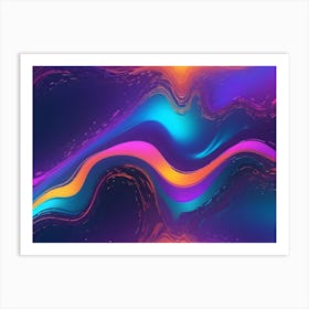 An Abstract Background Design Featuring A Vibrant, Colorful Blend Of Swirled And Liquid Like Colors In Pink, Orange, Teal, And Purple, Creating A Sense Of Movement And Depth Art Print