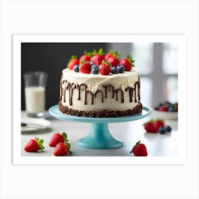 Cake With Berries Art Print