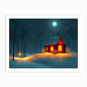 House In The Snow Art Print