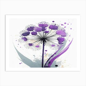 Purple Dandelion Art Print