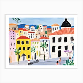 Florence Italy Cute Watercolour Illustration 5 Art Print