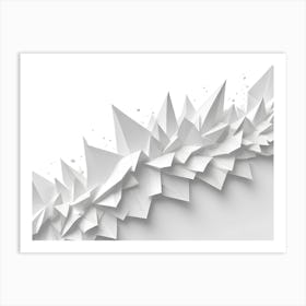 Abstract White Geometric Shapes Minimalist Design Art Print