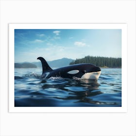 Realistic Photography Of Orca Whale Coming Out Of Ocean 1 Art Print