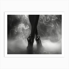 High Heeled Woman In Smoke Art Print