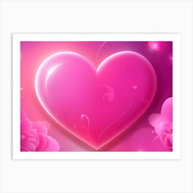 A Glowing Pink Heart Vibrant Horizontal Composition 26 Art Print