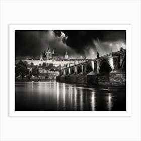 Black And White Prague 2 Art Print